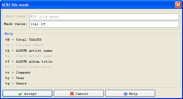 This button is enabled only if generate an M3U file during split process and generated M3U file name use a file mask are both checked.